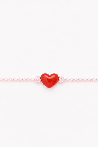 Parure Amore - Fil de soie, corail rouge et or jaune  laminé