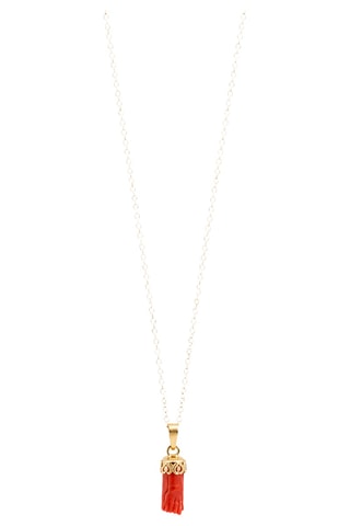 Ketting Leporem - Gelamineerd Geelgoud Rood Koraal 