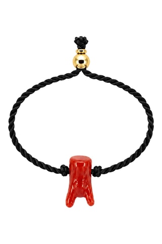 Parure dorée à l'or fin jaune Isola Bella - Corail rouge et argent