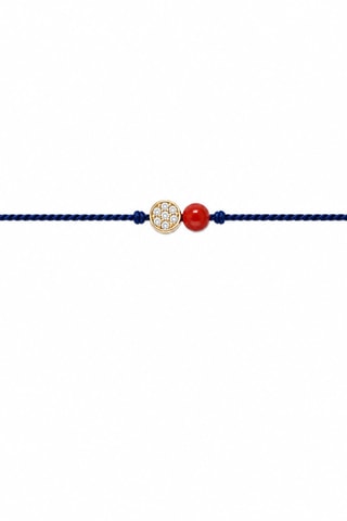 Parure Mystique Cahetel - Fil de soie, corail rouge et or jaune laminé