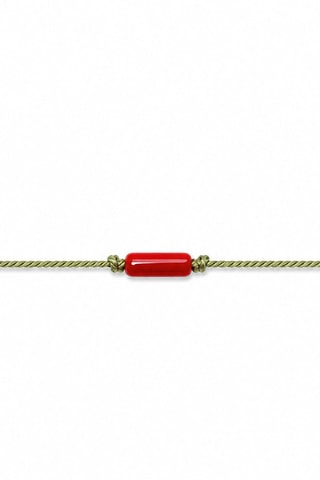 Parure dorée à l'or fin jaune Maddalena - Corail rouge et argent