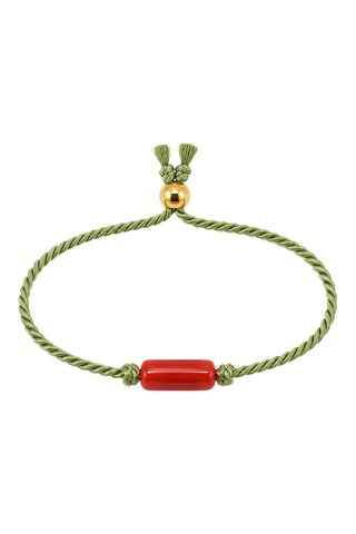 Parure dorée à l'or fin jaune Maddalena - Corail rouge et argent