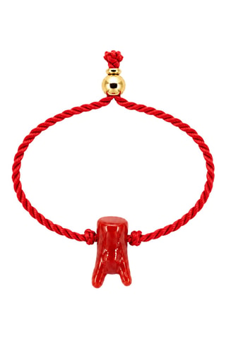 Parure dorée à l'or fin jaune Isola Bella - Corail rouge et argent
