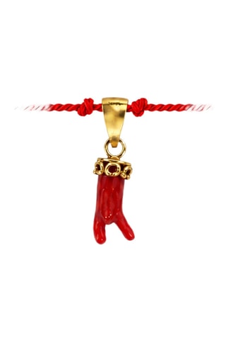 Parure dorée à l'or fin jaune Isola Bella - Corail rouge et argent