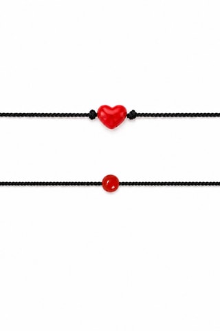 2 Armbanden Duo Couple Amore - Zijdedraad en Gelamineerd Goud