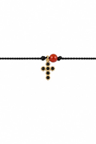 Armband Mystique Gabriel - Zijdedraad, Koraal  en Gelamineerd Goud