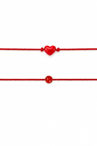 2 Armbanden Duo Couple Amore - Zijdedraad en Gelamineerd Goud