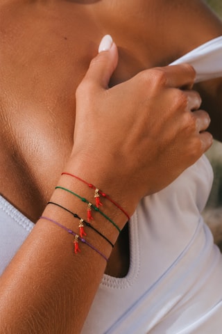 Armband Verguld met Geelgoud Isola Bella - Rood Koraal  en Zilver