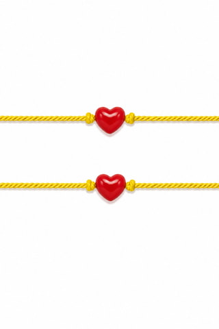 2 Armbanden Amore - Zijdedraad en Gelamineerd Goud