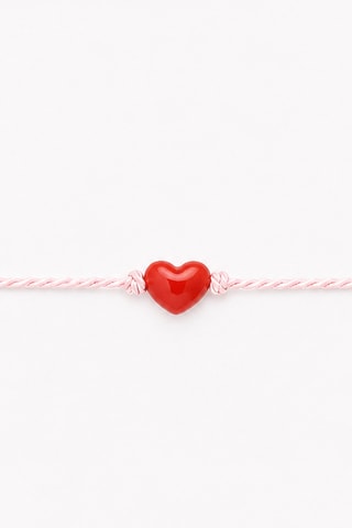 Armband Amore - Gelamineerd Goud, Rood Koraal  en Zijdedraad