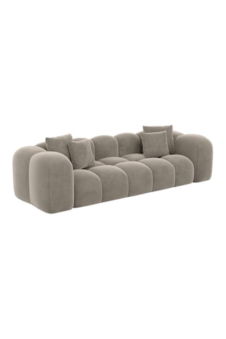 Canapé droit Nuvola  - Beige foncé - 3 places - Tissu velours