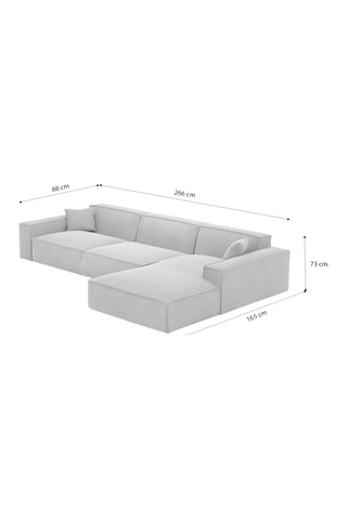 Canapé d'angle droit Lionel - Beige foncé - 5 places - Tissu toucher velours