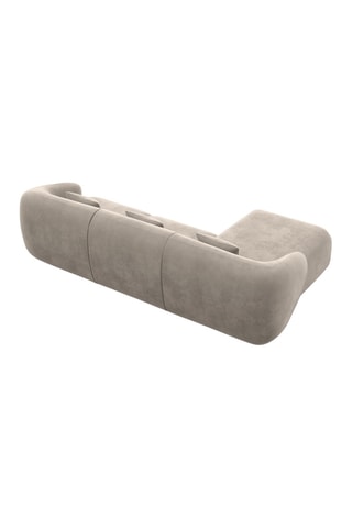 Canapé d'angle gauche Maitano - Beige foncé - 5 places - Tissu toucher velours