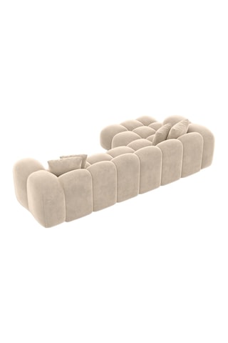Canapé d'angle gauche Form Nuvola - Crème - 5 places - Tissu toucher velours