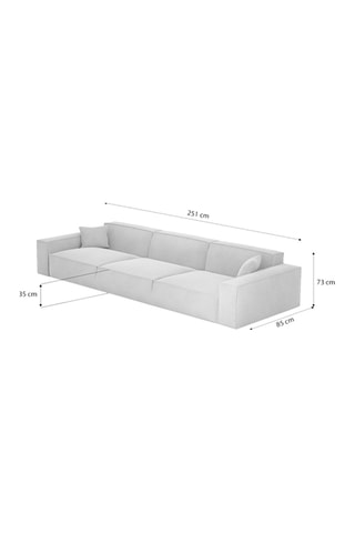 Canapé Lionel - Beige - 4 places - Tissu structuré