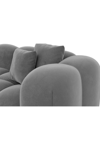Canapé d'angle droit Nuvola - Gris foncé - 5 places - Tissu toucher velours