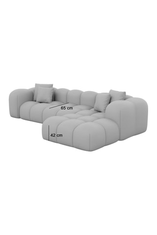 Canapé d'angle droit Nuvola - Bleu foncé - 5 places - Tissu toucher velours