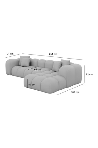 Canapé d'angle droit Form Nuvola - Beige foncé - 5 places - Tissu toucher velours