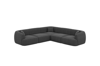 Canapé d’angle Ozura - Anthracite - 6 places - En tissu structurel