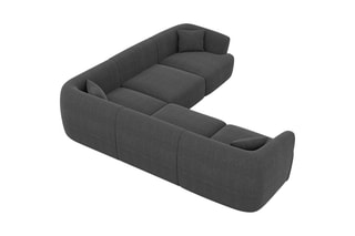 Canapé d’angle Ozura - Anthracite - 6 places - En tissu structurel