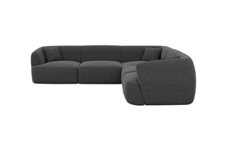 Canapé d’angle Ozura - Anthracite - 6 places - En tissu structurel