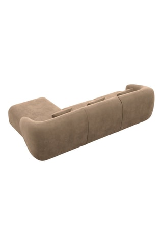 Canapé d'angle droit Maitano - Marron - 5 places - En tissu velours