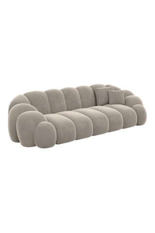 Canapé - Beige - 3 places - En tissu velours