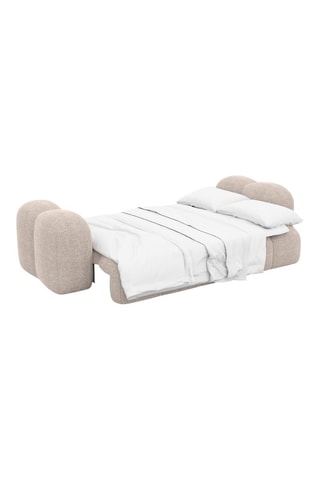 Canapé convertible - Beige - 3 places - En tissu structuré