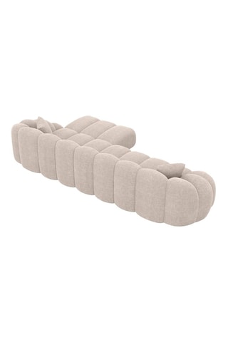Canapé d'angle droit - Beige - 5 places - En tissu structuré