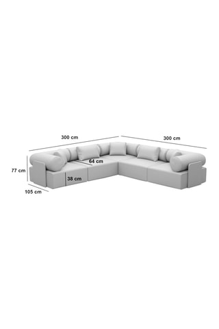Canapé d'angle Form Ragusa - Beige foncé - 6 places - Tissu toucher velours