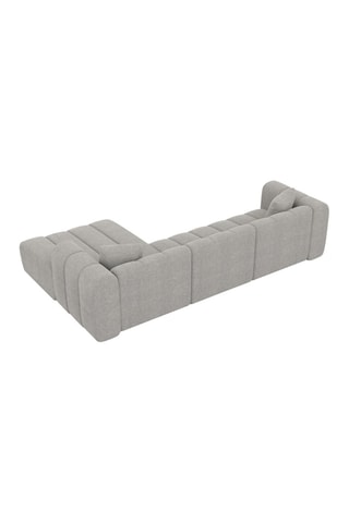 Canapé d'angle droit Luma - Gris clair - 5 places - Tissu structuré