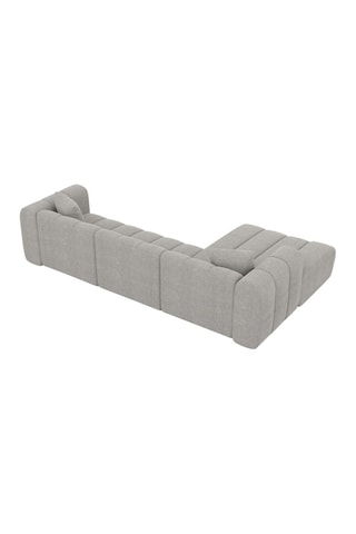 Canapé d'angle gauche Luma - Gris clair - 5 places - Tissu structuré