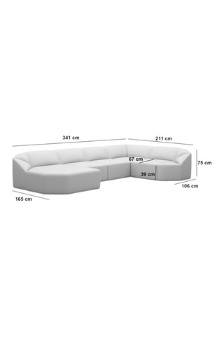 Canapé d'angle droit panoramique Laguna Beige foncé