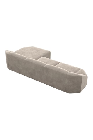 Canapé d'angle droit Laguna - Beige foncé - 5 places - Tissu toucher velours