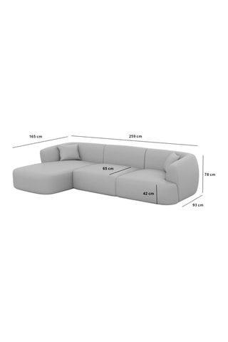 Canapé d'angle gauche Form Ozura - Crème - 5 places - Tissu toucher velours
