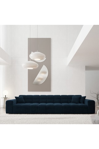 Canapé Cardano - Bleu marine - 4 places - En tissu velours
