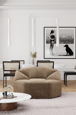 Canapé - Beige - En tissu velours