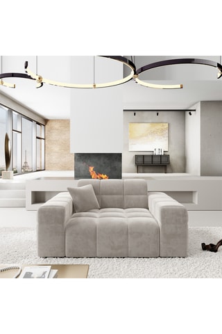 Canapé - Beige - En tissu velours