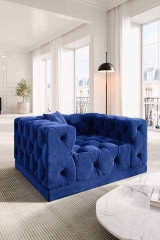 Canapé - Bleu - En tissu velours