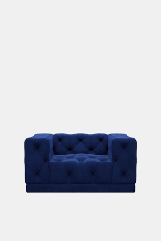 Canapé - Bleu - En tissu velours