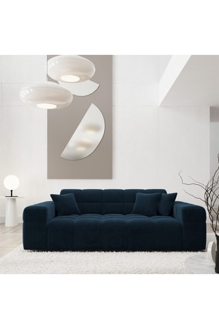 Canapé - Bleu marine - 2 places - En tissu velours