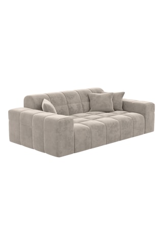 Canapé - Beige - 2 places - En tissu velours