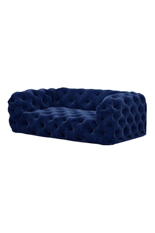 Canapé - Bleu marine - 2 places - En tissu velours