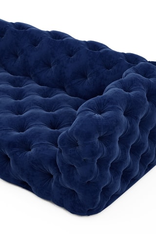 Canapé - Bleu marine - 2 places - En tissu velours