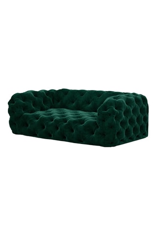 Canapé - Vert foncé - 2 places - En tissu velours