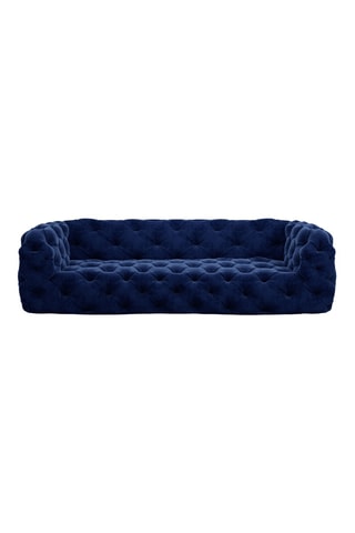 Canapé - Bleu marine - 3 places - En tissu velours