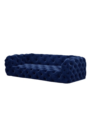 Canapé - Bleu marine - 3 places - En tissu velours
