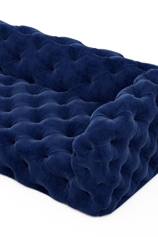 Canapé - Bleu marine - 3 places - En tissu velours