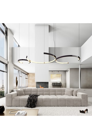 Canapé - Beige - 4 places - En tissu velours