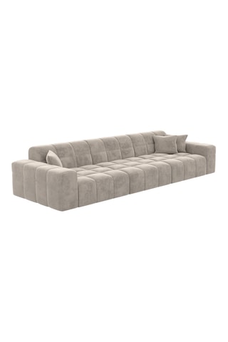 Canapé - Beige - 4 places - En tissu velours